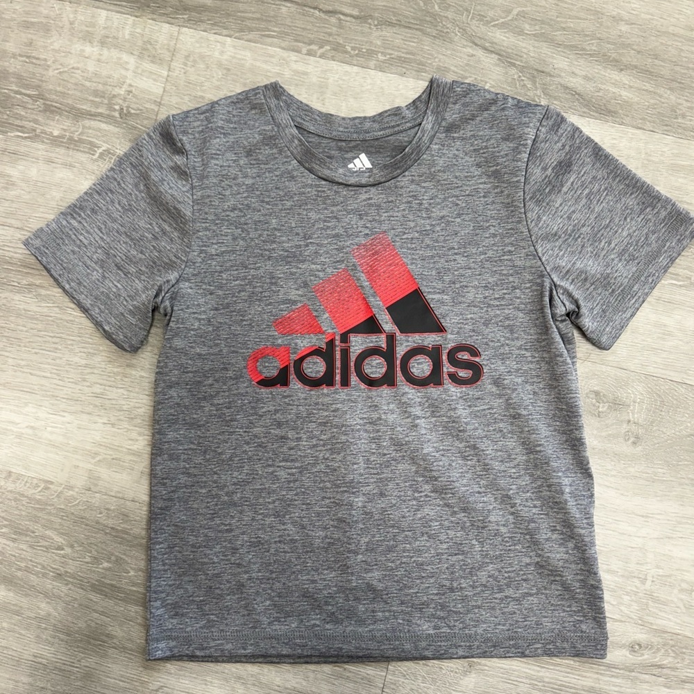 Adidas Heather Gray Performance Tee Size Youth 6